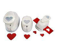 MCE-Commerce Heart Punch Set of 3, White, 1x 1,6cm, 1x 2,54cm, 1x 3,81cm