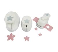MCE-Commerce Motif Punch Set Flower, 3 Pieces, White, 1x 1,6cm, 1x 2,54cm, 1x 3,81cm