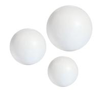 MCE-Commerce Polystyrene Balls Set 1 x 10 cm 1 x 12 cm 1 x 15 cm, White, Kugel 10cm, 12cm, 15cm