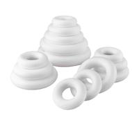 MCE-Commerce Polystyrene Rings 5 x 7.5 cm 4 x 10 cm 3 x 12 cm, 1 x 15 cm 1 x 17 cm, White, 7,5cm, 10cm, 12cm, 15cm, 17cm