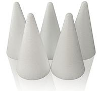 MCE-Commerce Polystyrene Cone Diameter, Height, Pack of 5, Styrofoam, White, Ø 7 cm Höhe 12 cm