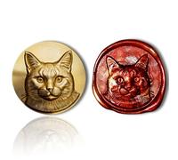 Mceal Wax Seal Stamp Head, 3D Embossed Relief for DIY Crafts, Wedding Invitations, Gift Wrapping,Animal Pet & Beasts Collection-Cat