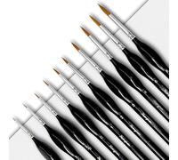 Mcenzinen 10 Pcs Paint Brush Set, Professional Artist Oil and Watercolour Painting Brushes, Birch Wood Paintbrushes with Triangular Grip, Paintbrushes with Copper Sleeve and Double - Wire - Binding