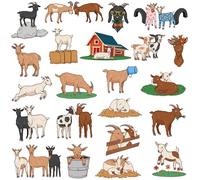 McEtt Goat Sticker Sheets - Cute Goat Animal Stickers for Kids Students Teens - 5 Sheet Pack (110 Pieces) - Birthday Party Favors, Classroom, Laptops, Water Bottles