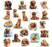 McEtt Golden Retriever Sticker Sheets - 5 Pack (105 Dog & Puppy Stickers) | Realistic Golden Retrievers & puppies in playful scenes. Great for dog lovers, journals, crafts, planners & decorating