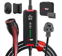 MCEVKELN EV Charger Cable Type 2 to 3 Pin Plug 3kW 15M 1-Phase 6A/8A/10A/13A 3 Pin EV Charger Mode 3 Charging Cable EV Mobile Charging Station for EVs & PHEVs