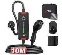 MCEVKELN EV Charger Cable Type 2 to 3 Pin Plug Type 2 Charging Cable 3kW 10M 6/8/10/13A IP65 Advanced Protection for EVs & PHEVs Mode 3 Charging Cable