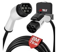 MCEVKELN EV Charger Extension Cable 32 A 7.4 kW 8M 1-Phase Type 2 Extension Cable for Tethered EV Chargers Wallboxes and Charging Stations EV Extension Cord for Electric Vehicles & Hybrids