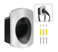 MCEVKELN Type 2 EV Charger Holder, EV Car Charging Cable Organizer | Nozzle-Holster Dock| Plug Wall Mount| Screws| Silver| Electric Vehicle Holder Compatible with Tesla/MG/BMW/VW/Polestar