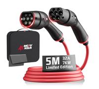 MCEVKELN Type 2 EV Charging Cable - 7kW 5m Mode 3 Power Cable for Electric and Hybrid Vehicles | Single Phase 32A Portable Charger with Handbag, for Model Y/Model 3/ID.4/IONIQ 5/EV6/EQC/GLC EQ/iX1/i4