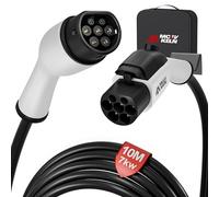 MCEVKELN Type 2 EV Extension Cable 7.2kW - 10M Lockable Type 2 Charging Cable| 32A |1 Phase| 10m TPU Cable Compatible with all EVs Type 2 Tesla/MG/BYD