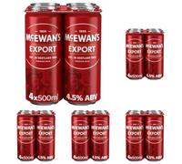 McEWAN'S Export Original Scottish Premium Beer, 4 x 500ml (Pack of 5)