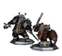 McFarlane Toys - World of Warcraft Dwarf Hunter: Beastmaster & Marksman and Pandaren: Monk & Rogue 1:12 Scale Posed Figure Deluxe 2pk Gold Label