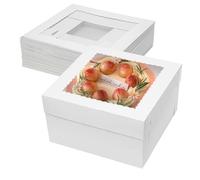 Mcfleet 12x12x6 Inch Cake Boxes 10pcs Bakery Boxes for Tier Cakes with Window 12 Inch White Large Tall Cardboard Bakery Take Out Carrier Containers with Lids for Wedding, Birthday, Party