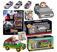 McFly Marty Back to the Future Figure Bity POP Movies Jurassic Park Explorer with Nano Time Machine Car Set Delorean Sci-Fi Time Machine Items