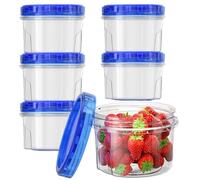 MCHERRY 6 Pack 16 oz Freezer Storage Containers with Screw Lids for Sealing, Airtight Plastic Food Storage Jar,Overnight Oats for Fruit, DIY Projects, Jam Spices Food Storage Jar