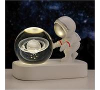 MCHERRY Astronaut Crystal Ball Night Light, 3D Galaxy Crystal Ball with LED Light Base, Night Light as a Birthday Gift for Children,Energy Class F (Saturn)