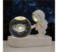 MCHERRY Astronaut Crystal Ball Night Light, 3D Galaxy Crystal Ball with LED Light Base, Night Light as a Birthday Gift for Children,Energy Class F (Milky Way)