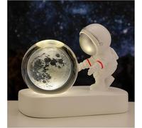 MCHERRY Astronaut Crystal Ball Night Light, 3D Galaxy Crystal Ball with LED Light Base, Night Light as a Birthday Gift for Children,Energy Class F (Moon)