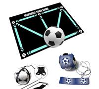 MCHERRY Football Training Mat - Soccer Mastery Skills Mat 90x60cm for Dribble, Ball Control & Stress Relief | Football Gifts for Boys, Kids,Girls, Footstep Training Mats and a Ball toss belt