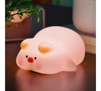 MCHERRY Pink Pig Night Light for Kids, Rechargeable LED Touch Cute Lamp, Food Grade Silicone, 3 Modes Animal Night Lamp, Kawaii Cute Night Light for Nursery Baby Room