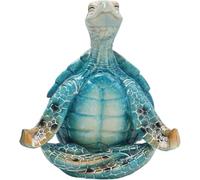 MCHERRY Sea Turtle Meditation Yoga Decor, Meditating Coastal Beach Decorations, Zen Yoga Resin Statue for Home Office Ornaments (B style)