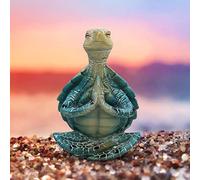 MCHERRY Sea Turtle Meditation Yoga Decor, Meditating Coastal Beach Decorations, Zen Yoga Resin Statue for Home Office Ornaments (A style)