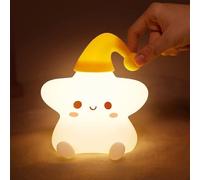 MCHERRY Star Night Light for Bedroom,Cute Night Lights for Room, Squishy Silicone Nursery Lamp, LED Color Changing USB Rechargeable Decor (Star)