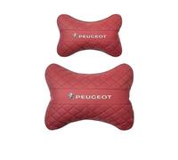 MCHHYL Car Headrest for Peugeot 2008 3008 4008 5008 2010-2015, Head Support Pillow Headrest Headrest Cushion Car Seat Pillow Travel Comfort Cushion,Red-One headrest and one lumbar support