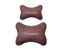 MCHHYL Car Headrest for Peugeot 308 SW II 2013-2017, Head Support Pillow Headrest Headrest Cushion Car Seat Pillow Travel Comfort Cushion,Brown-One headrest and one lumbar support