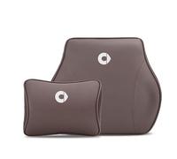 MCHHYL Car Headrest for Smart Fortwo III Coupe (C453) 2015-2019, Head Support Pillow Headrest Headrest Cushion Car Seat Pillow Travel Comfort Cushion,Brown-One headrest and one lumbar support