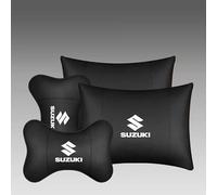 MCHHYL Car Headrest for Suzuki Swift 2012-2022 2023 2024, Head Support Pillow Headrest Headrest Cushion Car Seat Pillow Travel Comfort Cushion,Black-2*headrests and 2* lumbar supports