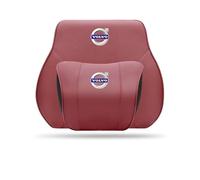 MCHHYL Car Headrest for Volvo EC40 2024, Head Support Pillow Headrest Headrest Cushion Car Seat Pillow Travel Comfort Cushion,Red-One headrest and one lumbar support