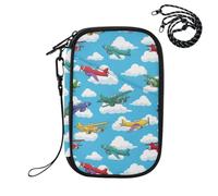 MCHIVER Airplane Cloud Blue Passport Holder for Travel Passport Case