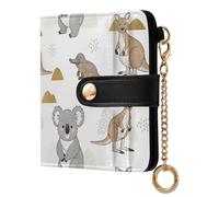 MCHIVER Australian Wildlife Platypus White Pattern Women Wallet RFID Blocking Compact Cash Credit Card Holder for Women PU Leather Bifold Purse Card Holder with ID Window for Female Ladies