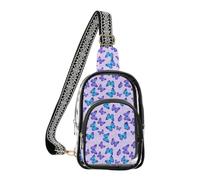 MCHIVER Butterflies Purple Pattern Clear Sling Bag Clear Bag