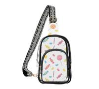 MCHIVER Candy White Print Clear Sling Bag Clear Shoulder Crossbody Backpack