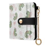 MCHIVER Chameleon Spiral White Pattern Women Wallet RFID Blocking Card Holder Wallet for Women PU Leather Cash Zipper Coin Pocket with ID Window for Female Ladies