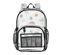 MCHIVER Dinosaur Egg White Pattern Clear Backpack Stadium Approved 10.6x5.1x15.7 See Through Bags for Stadium Concert Work