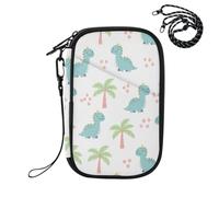 MCHIVER Dinosaur Paradise Palm Tree Passport Holder for Travel Wallet