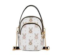 MCHIVER Dog Donut White Pattern Crossbody Bag for Women Cell Phone Purse Wallet with Removable Chain Shoulder Handbag for Travel Work Passport Phone