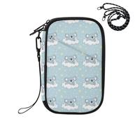 MCHIVER Dreamy Koala Cloud Blue Passport Holder for Travel Wallet