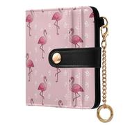 MCHIVER Flamingos Pink Pattern Women Wallet RFID Blocking Pocket Wallet Ladies Purse for Women PU Leather Bifold Purse Card Holder with ID Window for Female Ladies