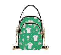 MCHIVER Golf Clubs Green Pattern Crossbody Bag for Women Cell Phone Purse Wallet with Removable Chain Shoulder Handbag for Travel Phone Work Passport