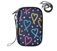 MCHIVER Hearts Pencils Black Passport Holder for Travel Passport Organizer