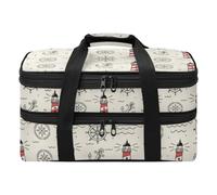 MCHIVER Lighthouse Insulated Casserole Carrier for BBQ Day Trip | Thermal Cooler Carrier Bag with Dish Storage, Leakproof Lasagna Holder Bag, 20L, Fits 9" x 13" Baking Dish