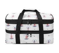 MCHIVER Lighthouse Insulated Casserole Carrier for Camping Hiking | Expandable Food Carrier Bag with Dish Storage, Leakproof Food Warmer Bag, 20L, Fits 9" x 13" Baking Dish