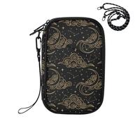 MCHIVER Moon Cloud Black Passport Holder for Travel Wallet