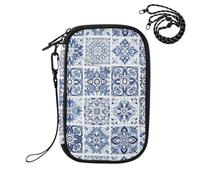 MCHIVER Moroccan Tile Boho White Passport Holder for Travel Passport Case