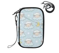 MCHIVER Night Sheep Cloud Blue Passport Holder for Travel Passport Case